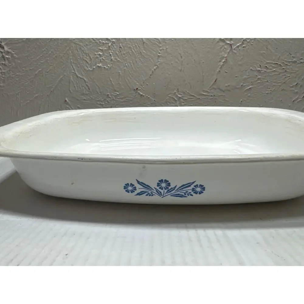 Vintage Corning Ware Blue Cornflower P-21 Roaster Casserole 13x9x2 - Made In USA